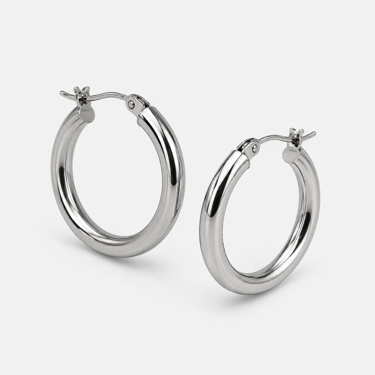 Polished Stainless Steel Hoop Earrings | FRAUNTCH SCHULL