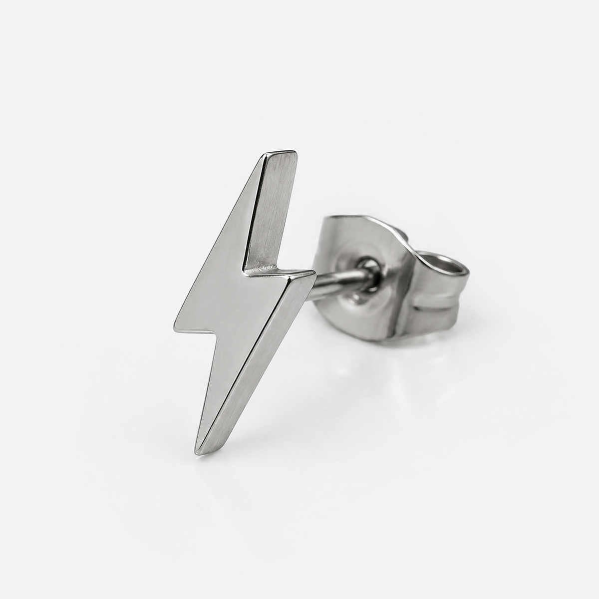Stainless Steel Lightning Bolt Stud Earring | FRAUNTCH SCHULL