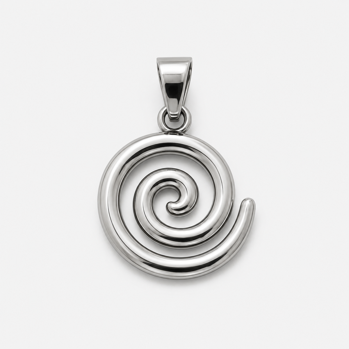 Polished Stainless Steel Spiral Pendant | FRAUNTCH SCHULL