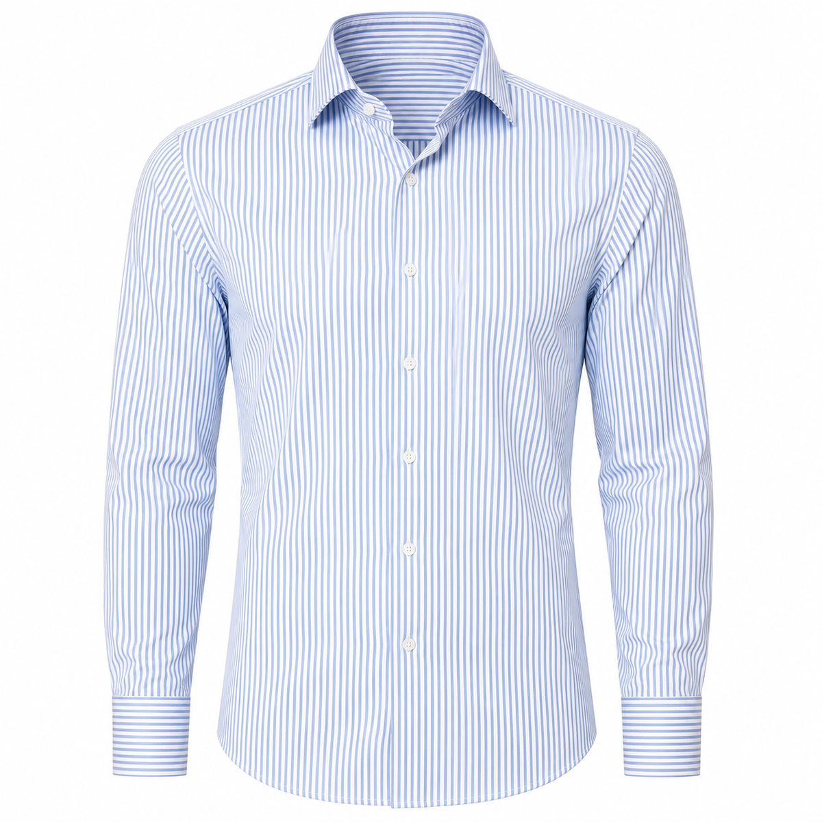 Light Blue Striped Cotton Dress Shirt | FRAUNTCH SCHULL